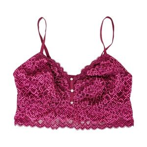 Deesse Fuchsia Lace Bralette Size 1X XL Cropped